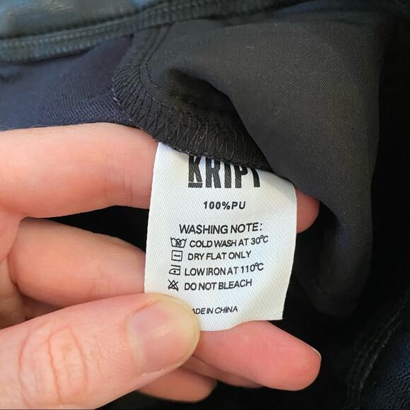 Dolls Kill - The Kript Kalki Vegan Leather Pants with Circular Top Stitching - Picture 6 of 11